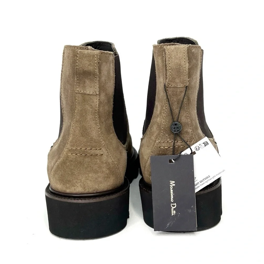 Massimo Dutti Chelsea Boots Moc Toe Brown Suede Euro Size 40 = US 7 New NWT